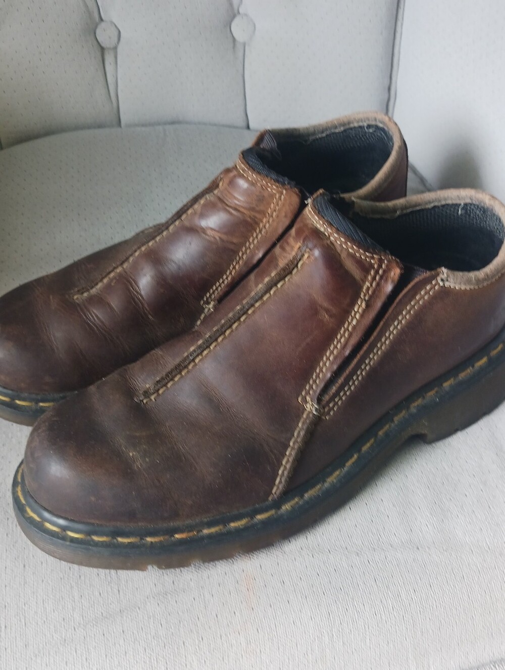 Dr. Martens Brown Leather Slip-On Loafers